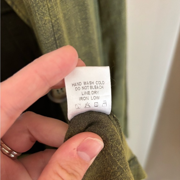 NWT Heyson olive green women’s button trench coat jacket size L - Picture 12 of 12